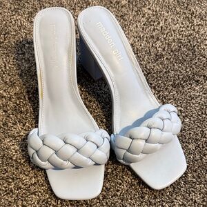 Madden Girl Light Blue Braided Heels
